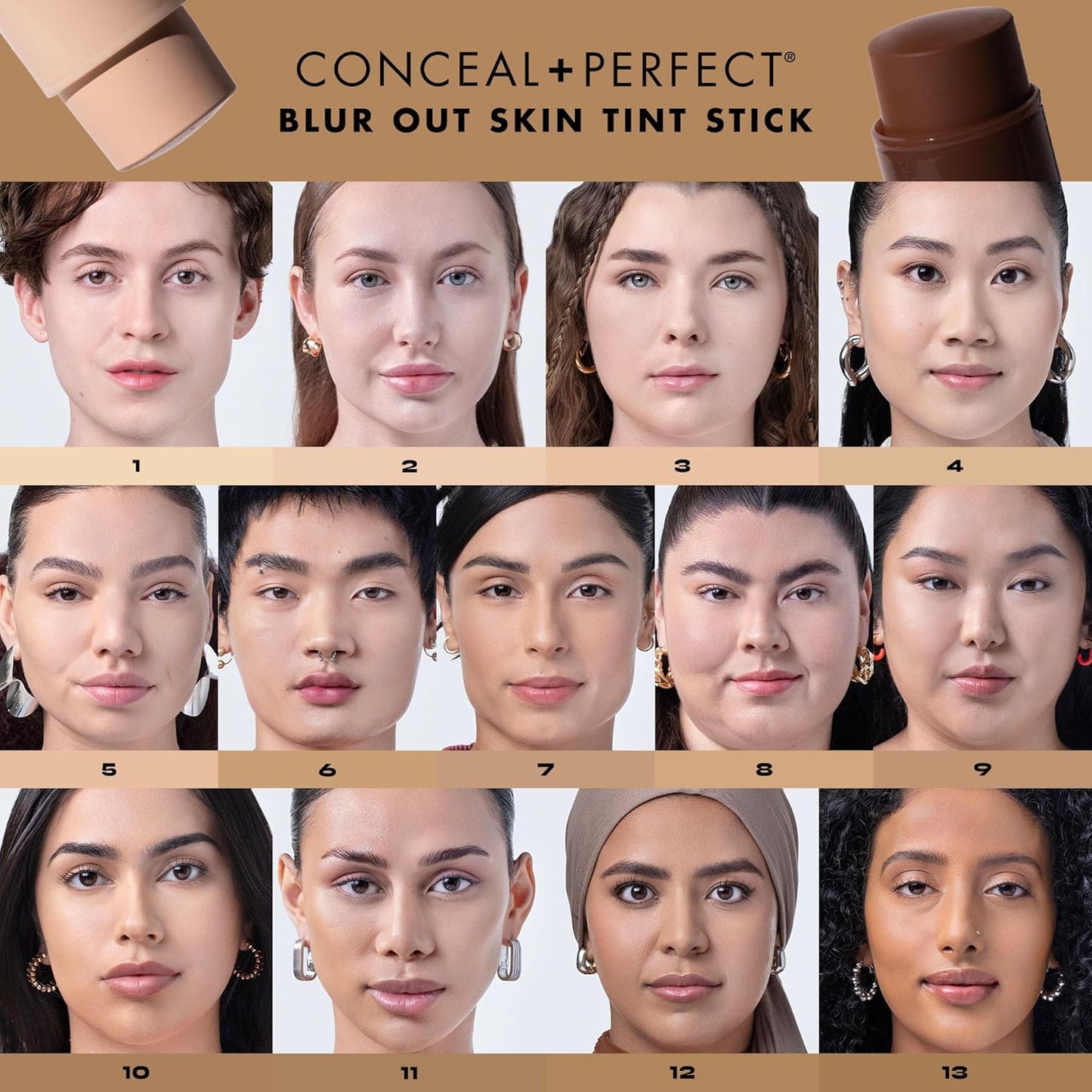 Milani Conceal + Perfect - Skin Tint Stick, Blur Out Tinted Moisturizer Makeup, Shade 025