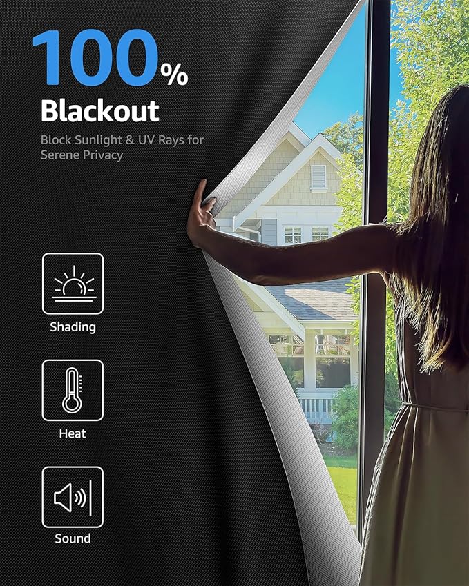 Sumobaby Blackout Curtains for Bedroom Portable 91"x63", No Drill Blackout - Image 2