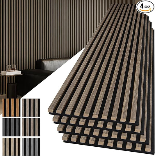 Art3d 4-Pack 108" x 12" Acoustic Wood Panels by Art3d