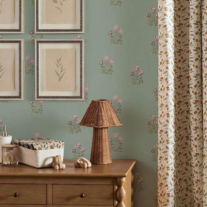 Vintage Floral Wallpaper Peel and Stick Boho Wallpaper Removable Waterproof - Image 5