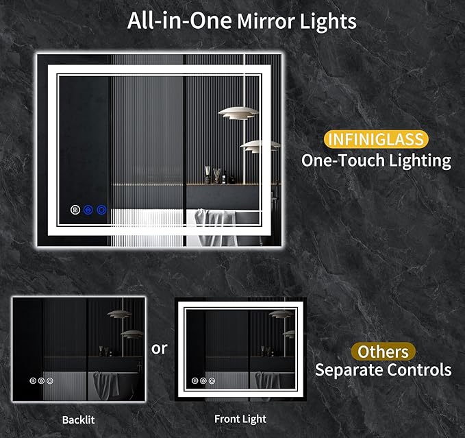 42"x24" LED Bathroom Mirror - Image 2