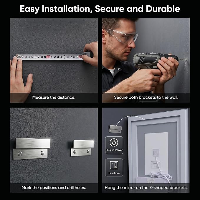 Antok 32"x 40" LED Bathroom Mirror - Image 8