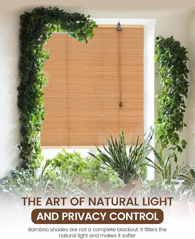 24" Wx72 H Bamboo Blinds Roller Shades - Image 8