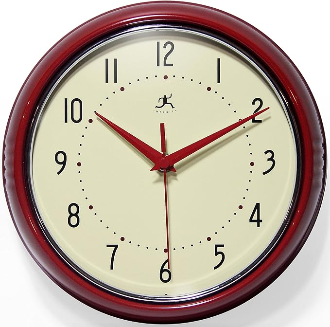 Infinity Instruments LTD. Retro 12 inch Silent Sweep Non-Ticking Mid Century by InfinityInstruments