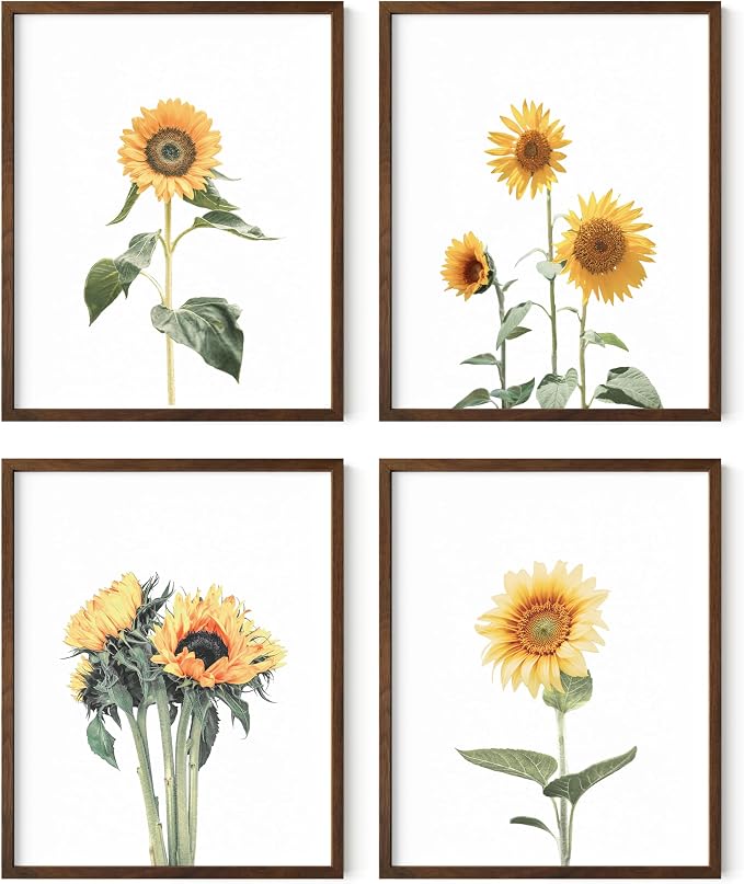 HAUS AND HUES Sunflower Set Collage 16x20 by HausandHuesArtPrints