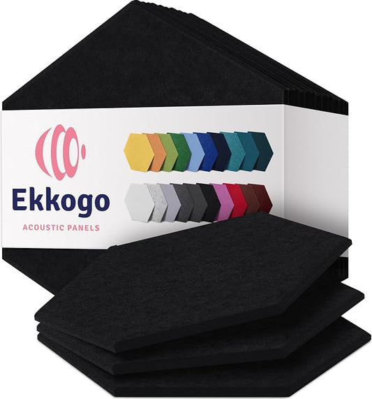 Acoustic Panels 12-Pack Soundproof Wall Panels 14"X12.1"X0.4" Sound Panels High by EkkogoAcousticPanels