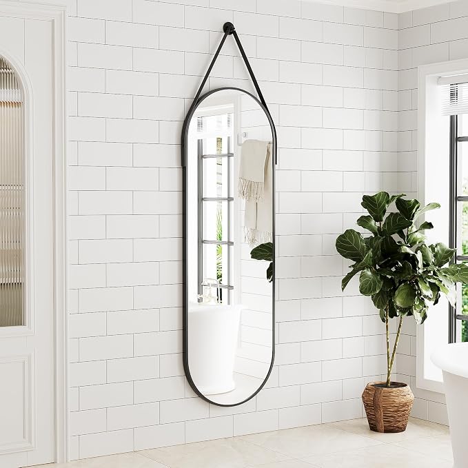 Full Length Mirror, Oval Wall Mounted Mirror - Image 3