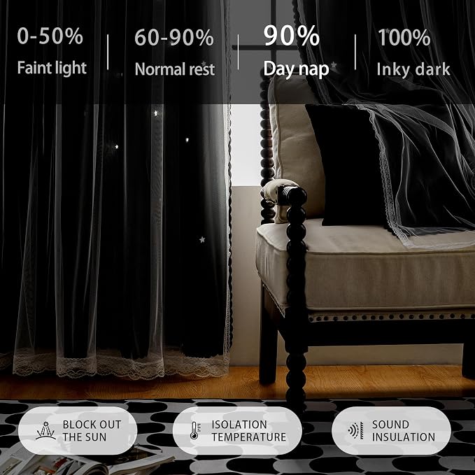 XiDi Room Darkening Curtains 84 inches Long, Unicorn Curtains - Image 5
