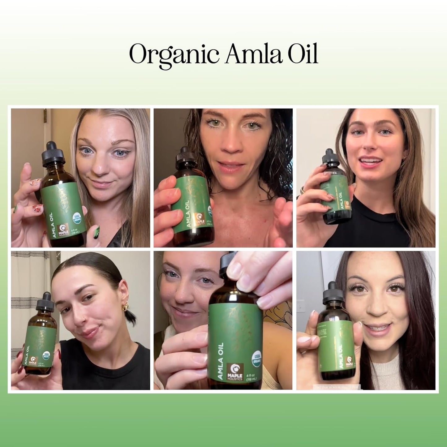 Organic Amla Oil for Hair - 100% Pure Amla Hair Oil for Volume Shine & Hydration - Cold-Pressed Extra Virgin Unrefined Non-GMO & USDA Organic for Nourishing Moisturizing Scalp Care (4 Fl Oz)