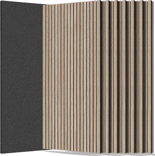 RITOLLO 8 Packs Acoustic Panel 47.2"×23.6" Sound Absorbing Slat Wall Panels by Ritollo