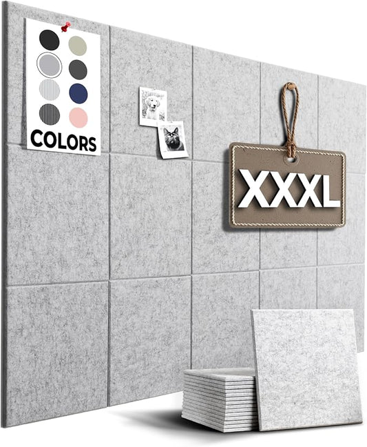 WALLHERO Cork Boards for Walls, Bulletin Boards 59"x36" | 15 Pack | Felt by WallHero