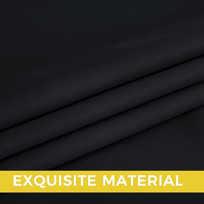 NICETOWN Room Darkening Draperies Curtains Panels, 2 Panels Black W52 x L84 - Image 7