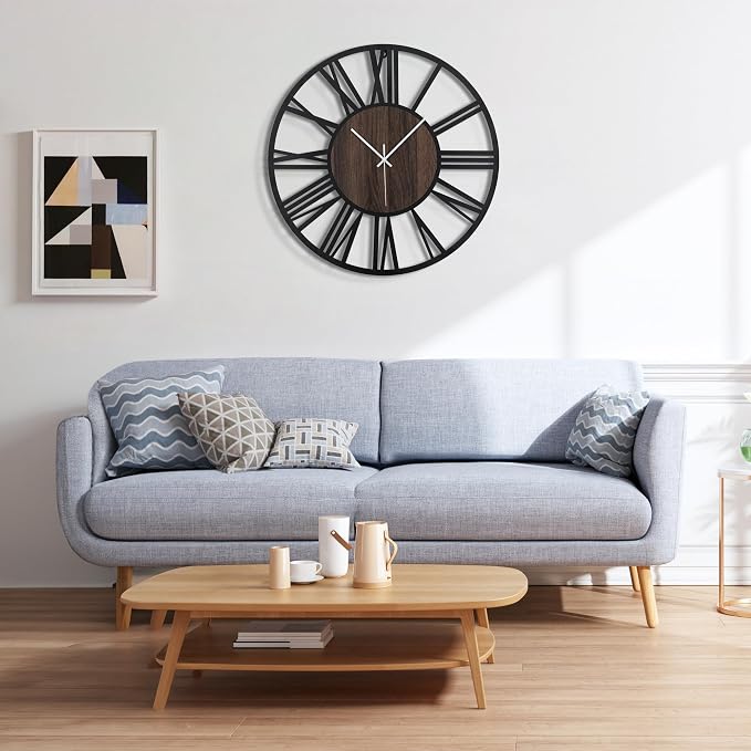 Large Wall Clock for Living Room Decor, 16 Inch Non Ticking Silent, Battery - Image 5
