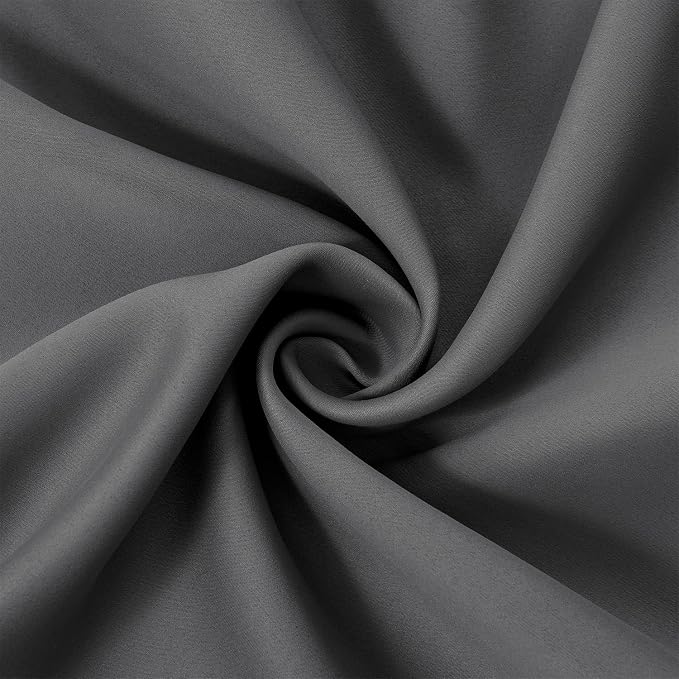 LEMOMO Grey Bedroom Blackout Curtains/52 x 63 Inch Long/Set of 2 Curtain - Image 5