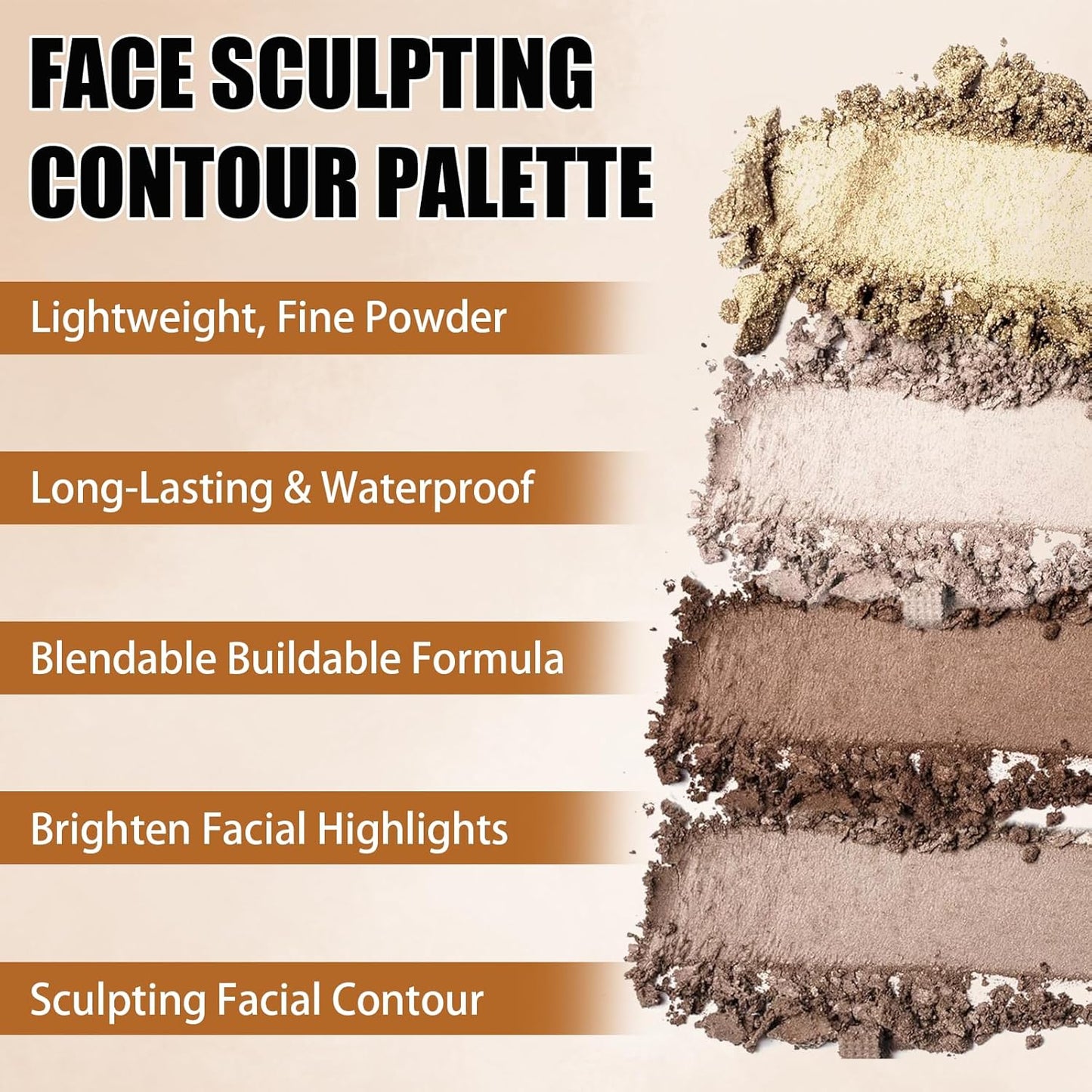 Gray Brown Contour Palette,Stereo Nose Side Shadow Matte Highlighting Shadow Finish Palette, Natural，Low Saturation Makeup Contour Face Palette