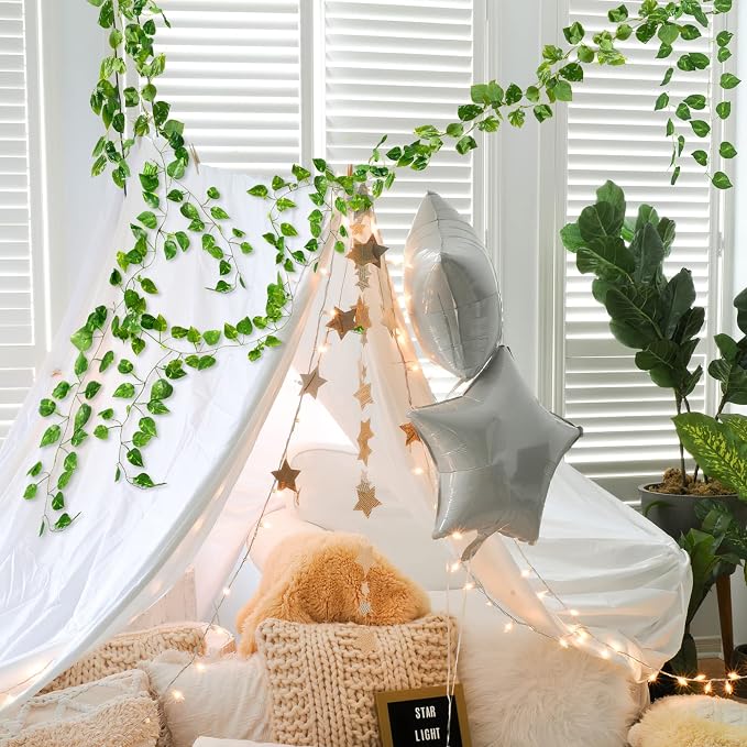 CQURE 72 Pack 504Ft Artificial Ivy Garland, Fake Vines UV Resistant Greenery - Image 7