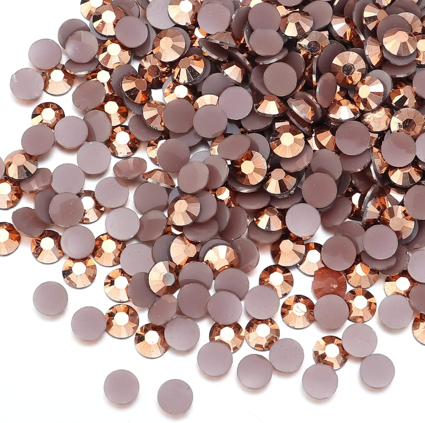 Multi Size 3mm 4mm 5mm Rhinestones Set for Nails Crafts Dark Peach Non Hotfix Rhinestones Nail Gems Rhinestone Jelly AB&Round Flat Back Resin Rhinestone for Makeup Clothes Shoes Eyes Bottles Crafts