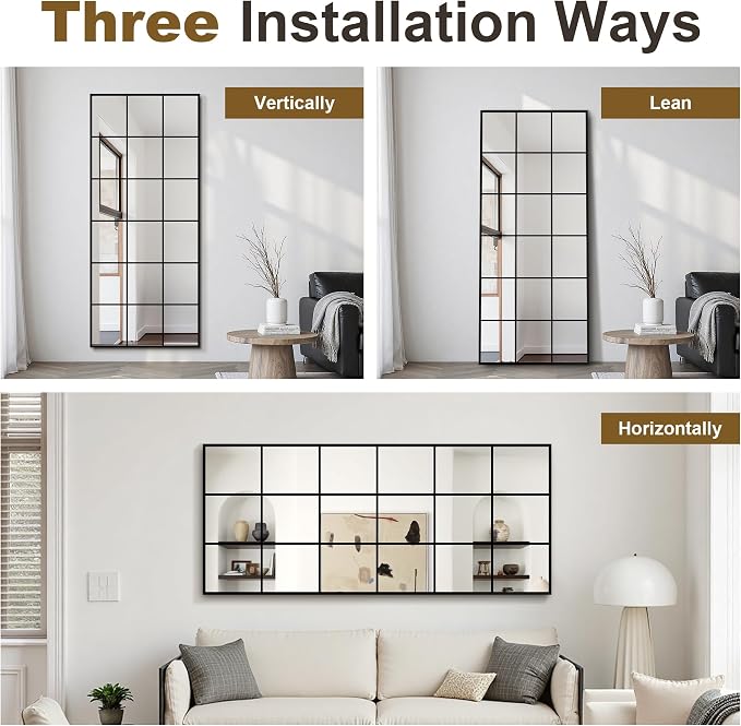 Window Mirrors for Wall Decor, Large Wall Mirrors Decorative Window Pane 30 x 70 - Image 4