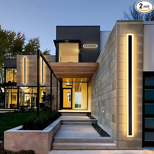2Pack 79inch Long Outdoor Modern LED Wall Light, 65W Waterproof IP65 Warm White by RGZZUP