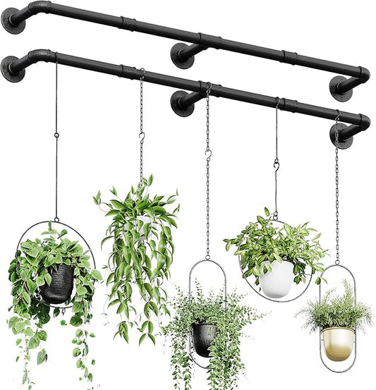 Bamworld Window Plant Hanger Indoor 63in 2PCS Hanging Planters by Bamworld