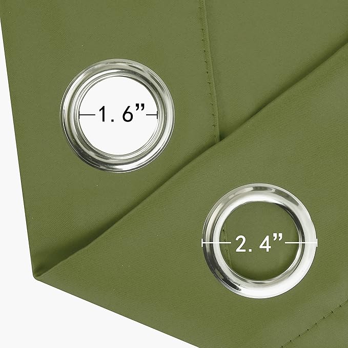 LEMOMO Olive Green Thermal Blackout Curtains/52 x 72 Inch/Set of 2 Panels Room - Image 6
