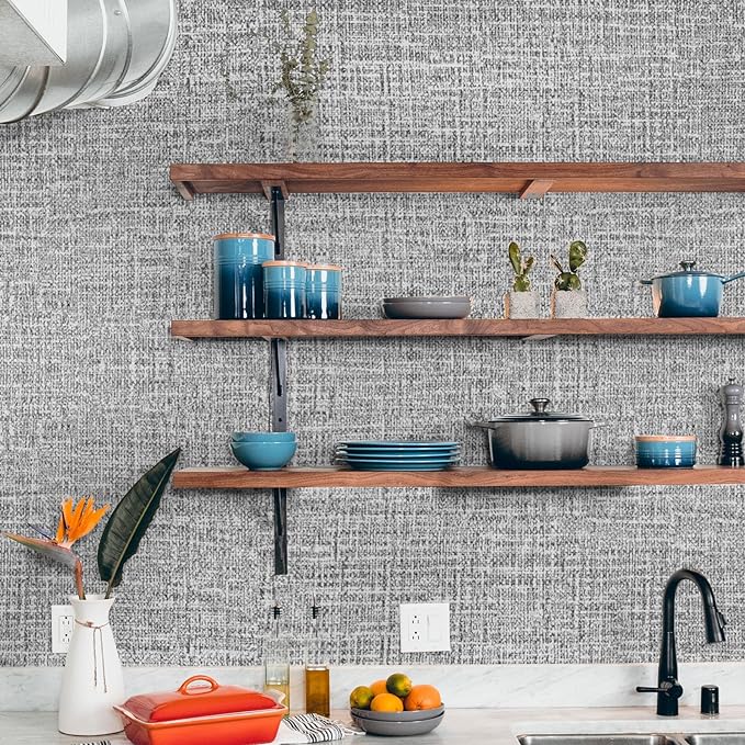 WADILE Grasscloth Peel and Stick Wallpaper 15.7in x 78.7in, Textured Contact - Image 5