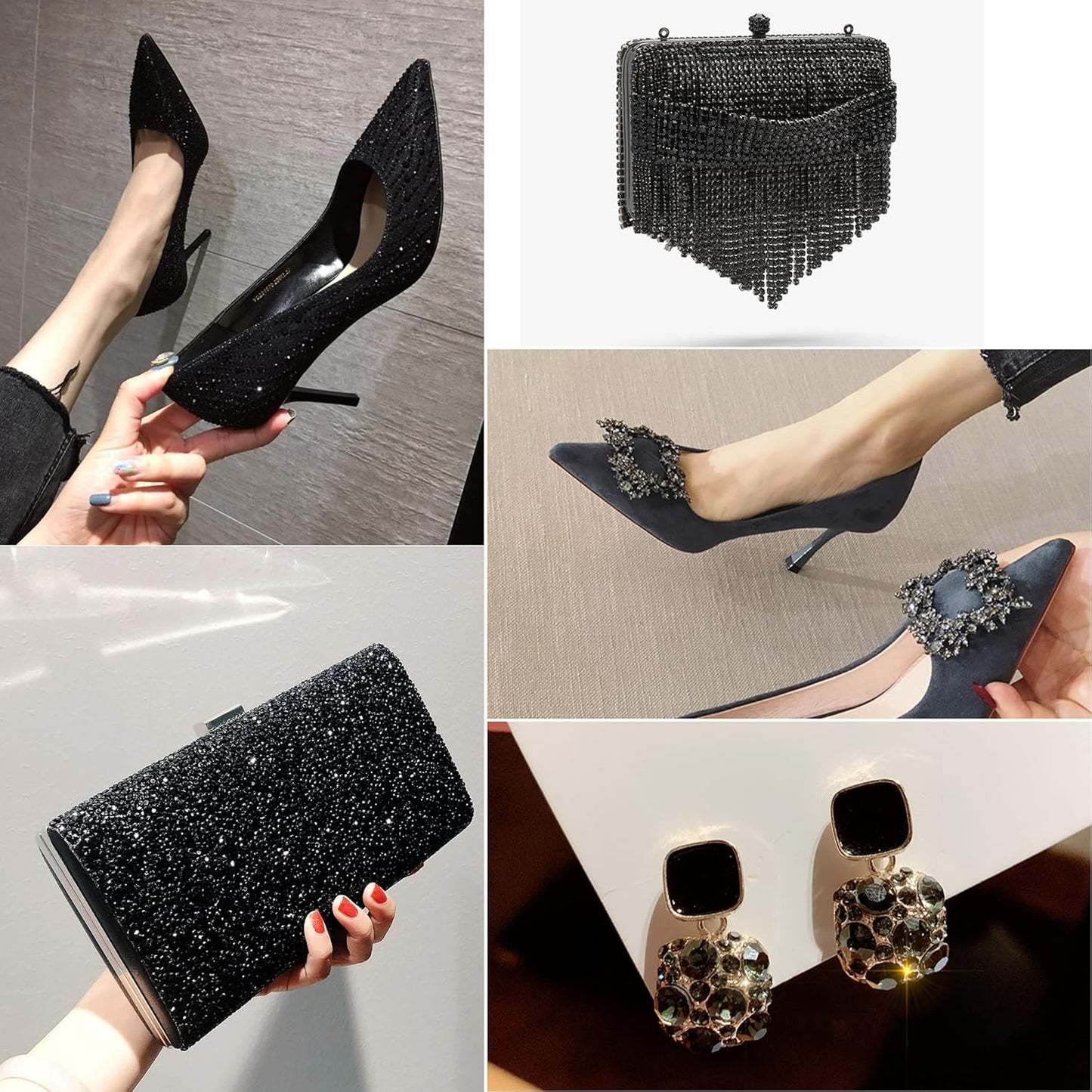 Beadsland 1440pcs Flat Back Crystal Rhinestones Round Gems for Nail Art and Craft Glue Fix,Black Diamond,SS3,1.2-1.4mm