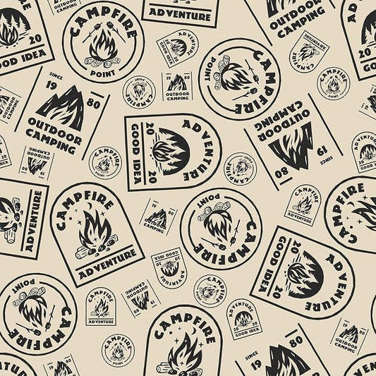 FLFK Vintage Beige Peel and Stick Wallpaper 16" x 256" Antique Campfire by FLFK