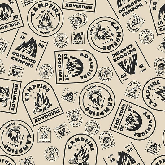 FLFK Vintage Beige Peel and Stick Wallpaper 16" x 384" Antique Campfire by FLFK