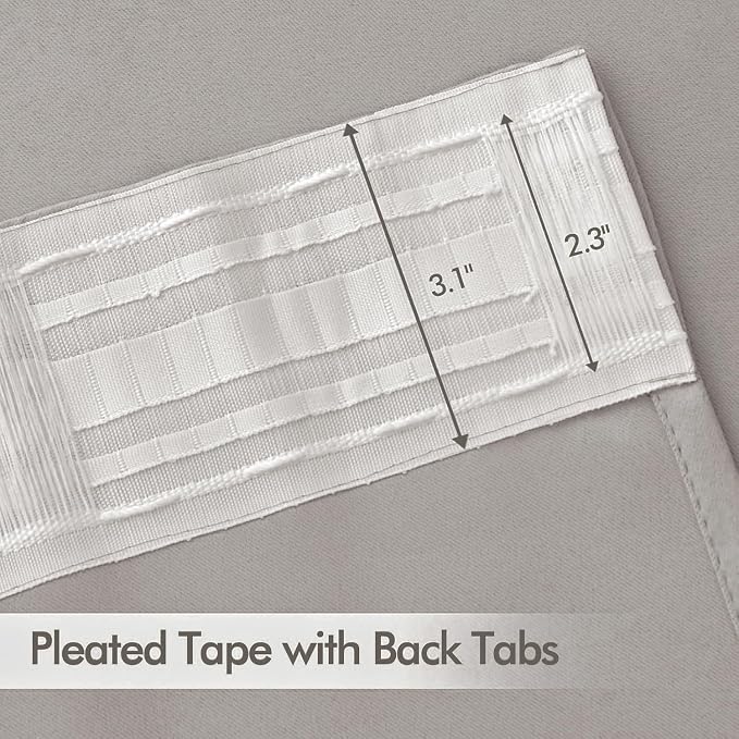 MIULEE Stone Back Tab Blackout Curtains 102 Inch Long 2 Panels Set - Image 2
