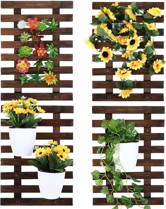 Weysat 4 Pcs Wall Planter Wooden Orchid Hanging Planter by Weysat