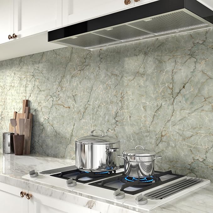 Cyan Glossy Marble Contact Paper Peel and Stick Countertops Self Adhesive - Image 5