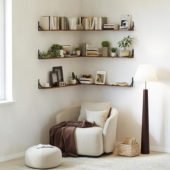 WOPITUES Floating Shelves for Wall 48″W x 8″D, Long Wall Mounted Shelves Set of - Image 5