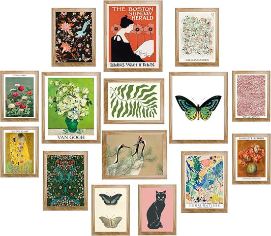 LANCHI95 Eclectic Framed Wall Art Set of 15 – Colorful Gallery Wall Decor by LANCHI95