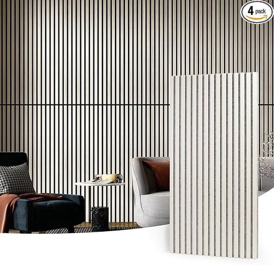 Art3d 4 Pack 47.2 x 23.6in. Wood Slat Acoustic Panels by Art3d