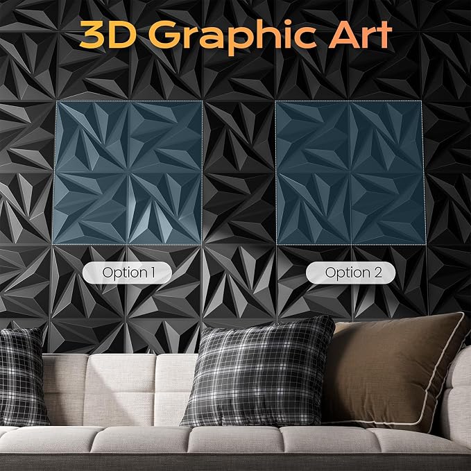 Sonicism Wall Panels Upgrade 32 Pack, 0.7”x11.8”x11.8”Pyramid 3D Wall Panels - Image 4