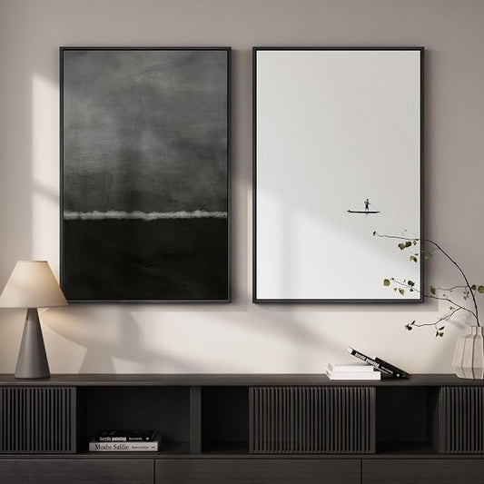 Framed Black and White Abstract Wall Art by Cuspin