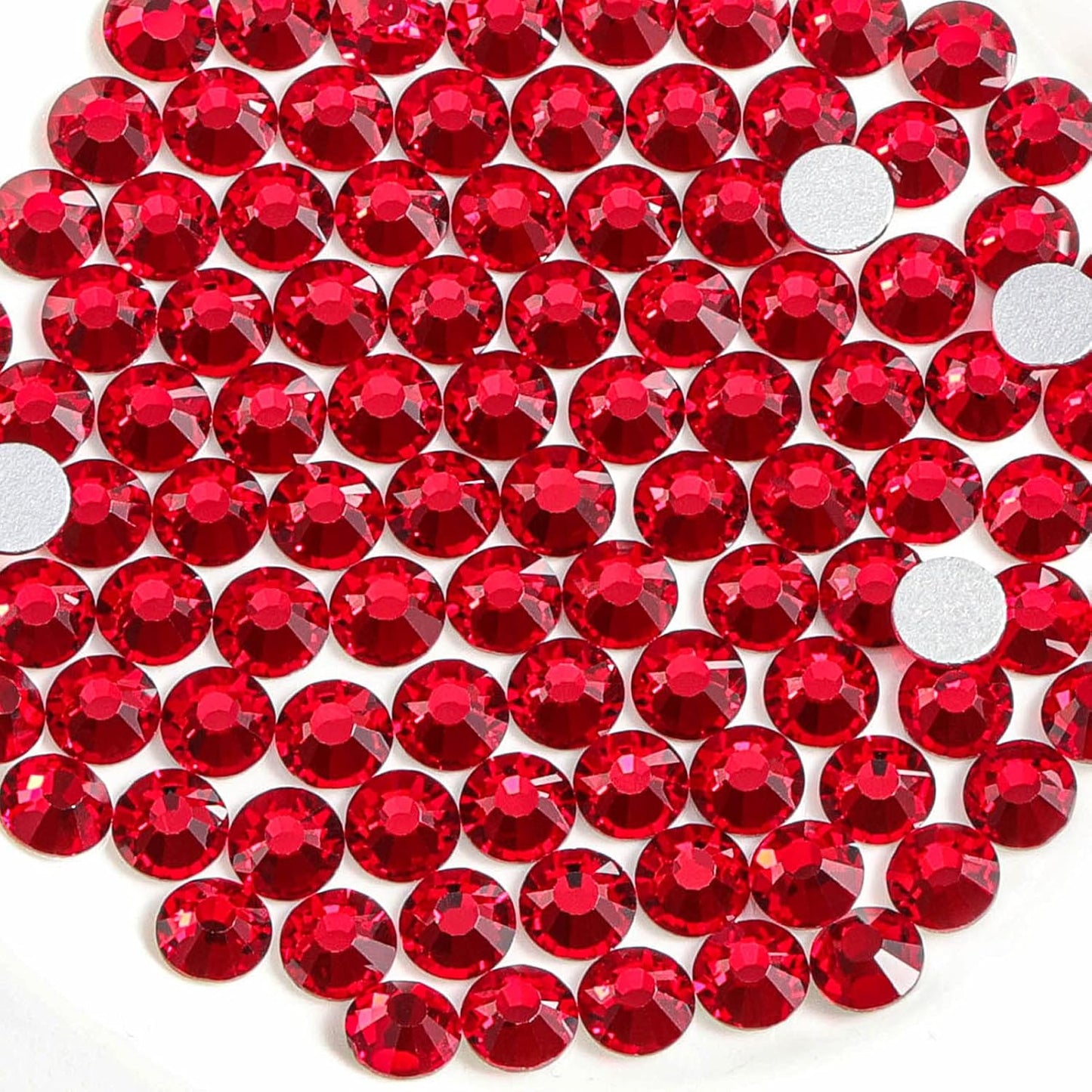 Beadsland 1440 Pieces Flat Back Crystal Rhinestones Round Gems,Siam,SS12,3.0-3.2mm