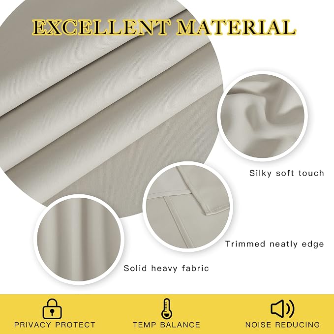 NICETOWN Sliding Door Curtains Extra Wide and Long, Thermal Insulated Large - Image 5