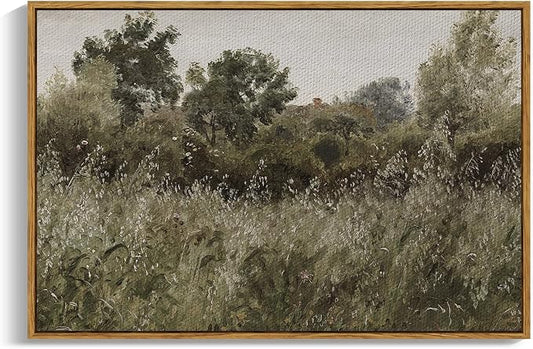 InSimSea Framed Canvas Wall Art, Countryside Field Modern Farmhouse Decor by InSimSeaArt