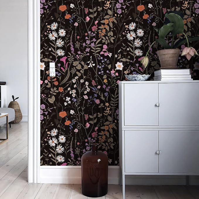 JiffDiff Floral Wallpaper Peel and Stick- 473" x 17.3" Farm Wildwood Daisy - Image 3