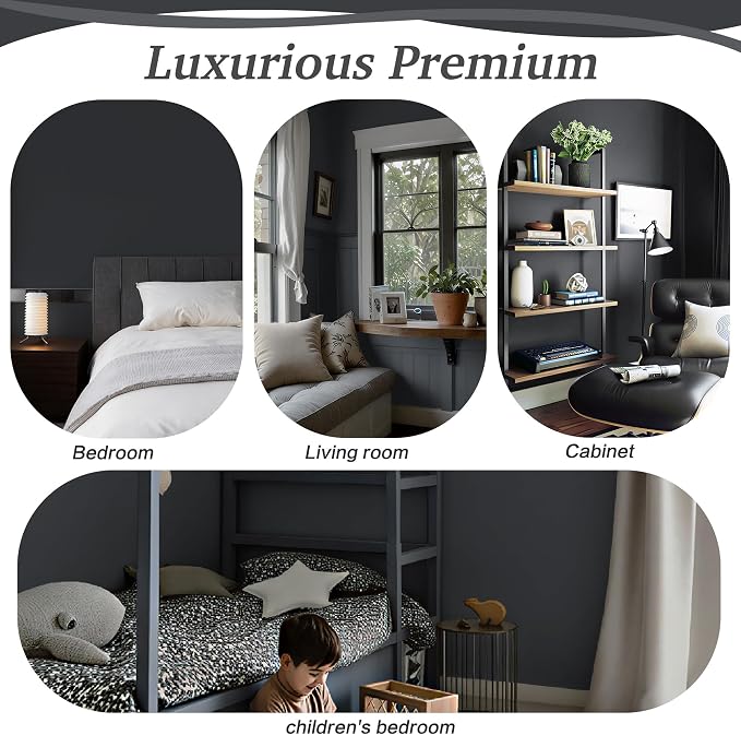 Dimoon 17.7''x393'' Peel and Stick Wallpaper Dark Grey Contact Paper - Image 6