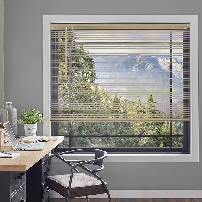 CHICOLOGY Mini Blinds for Indoor Windows – 22"W x 72"H, Cappuccino Horizontal - Image 2