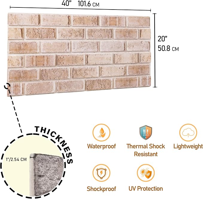 3D Faux Brick Wall Panels – Lightweight Styrofoam Cladding - Image 3