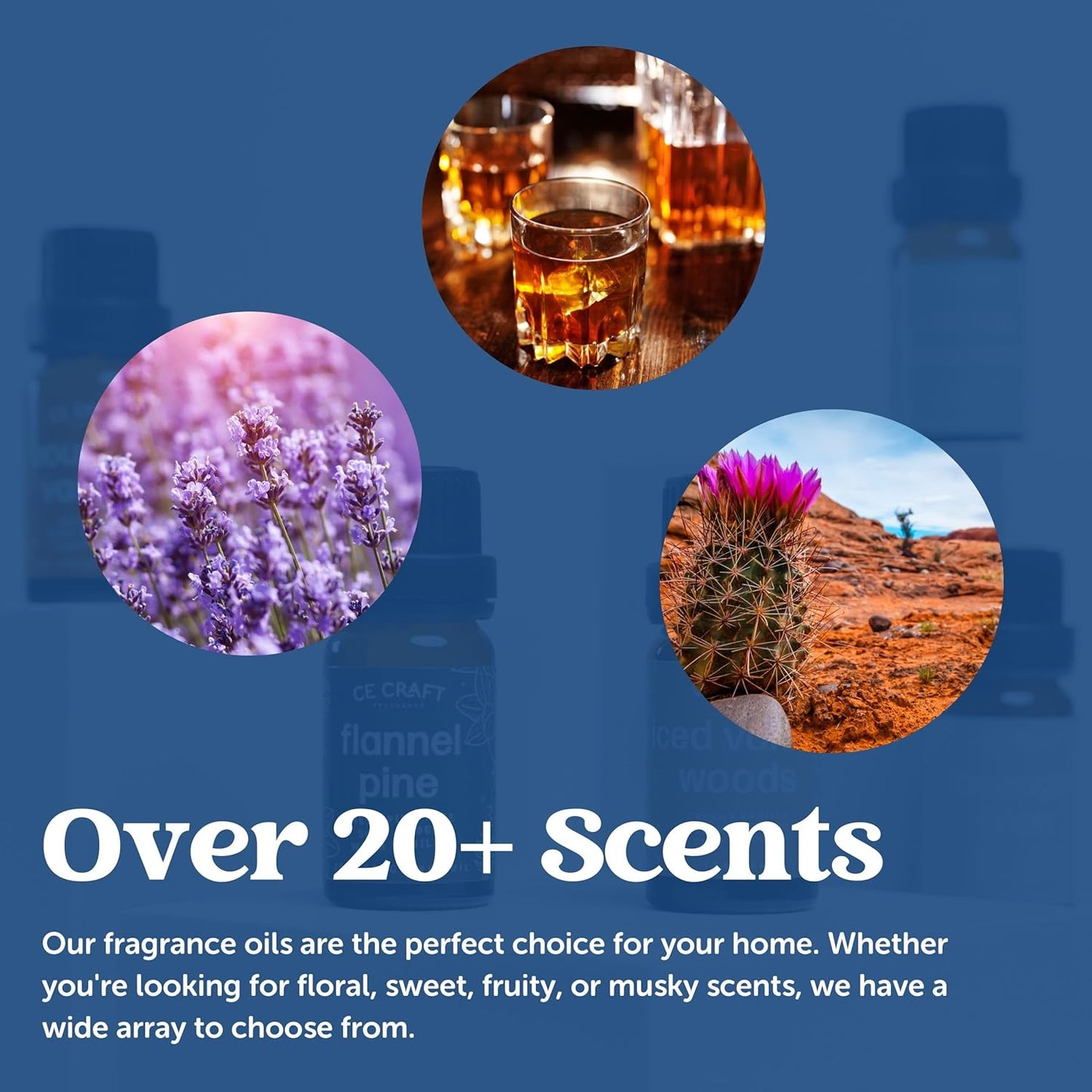 CANDECraftCo Premium Fragrance Oil – Diffuser Oils Fragrances Scented for Home, Candle Soap Making Supplies, Aromatherapy Blends for House (0.34 Fl Oz) (2-Pack, Cactus Bloom)