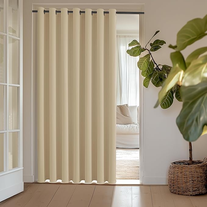 ChrisDowa Room Divider Curtain 84 Inches Long, Wide Blackout Sliding Door by ChrisDowa