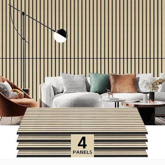 RITOLLO 4 Pack Wood Panels for Wall, 47.2"×23.6" Wood Slat Acoustic Panels for by Ritollo
