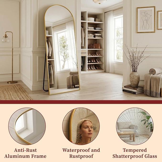 Suidia 86"x46" Arched Full Length Mirror - Image 6