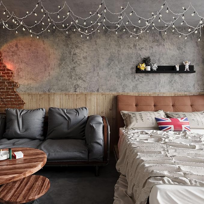 BAYYA Concrete Wallpaper Peel and Stick Grey/Brown/Beige Cement Contact Paper - Image 3