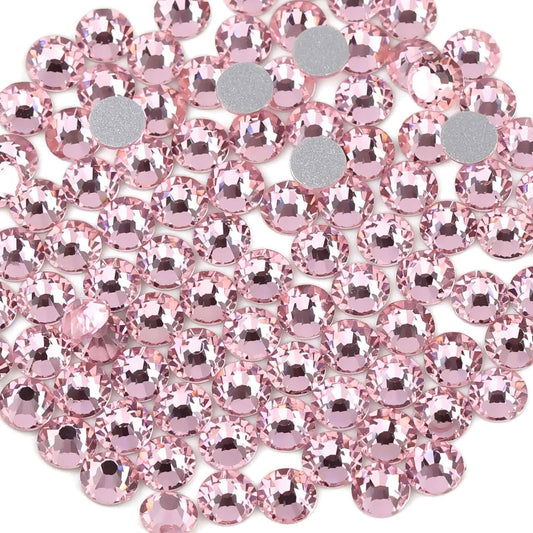 Beadsland Flat Back Crystal Rhinestones Round Gems, Light Pink (1.9-2.0mm) SS6/1440pcs
